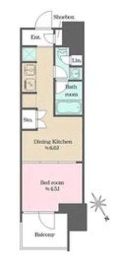 ウエリスアーバン水天宮前 911 間取り図