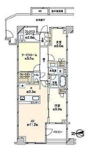 クレヴィア新宿中落合 4階 間取り図