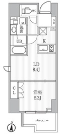 シーズンフラッツ両国 701 間取り図