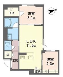 コートブランシュ湘南鵠沼 105 間取り図