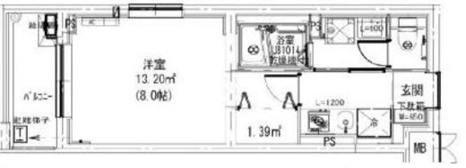 Leaf Village新宿若松 (リーフヴィレッジ新宿若松) 205 間取り図