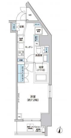 パークキューブ西新宿 201 間取り図