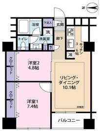 高輪グランドパームス 6階 間取り図