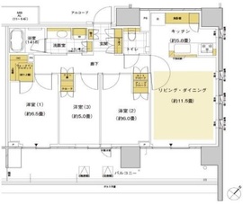 HARUMI FLAG SUN VILLAGE (晴海フラッグ サンヴィレッジ) 9階 間取り図