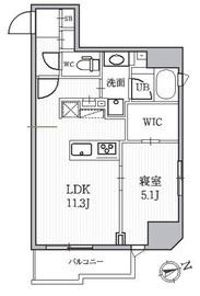 シーズンフラッツ蔵前パークフロント 1202 間取り図
