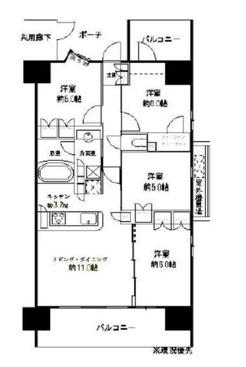 プレシス本厚木パークフロント 3階 間取り図