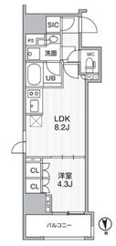 シーズンフラッツ新御徒町 201 間取り図