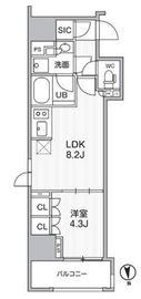シーズンフラッツ新御徒町 1001 間取り図