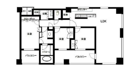 サンクタス川崎タワー 31階 間取り図