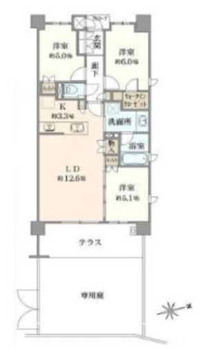 ジオ経堂 1階 間取り図