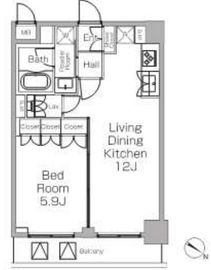 プラウドフラット三軒茶屋Ⅱ 206 間取り図