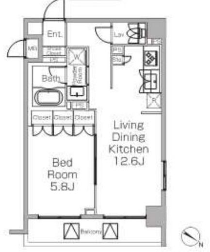プラウドフラット三軒茶屋Ⅱ 414 間取り図