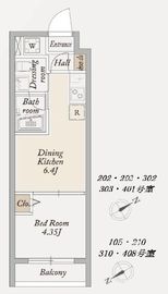 KDXレジデンス池袋要町 202 間取り図