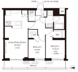 フレンシア下井草 202 間取り図