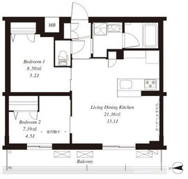 フレンシア下井草 203 間取り図