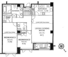 表参道コート (Omotesando Court) 302W 間取り図