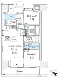 テラス駒込イースト 201 間取り図