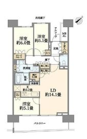 HARUMI FLAG SUN VILLAGE (晴海フラッグ サンヴィレッジ) 9階 間取り図
