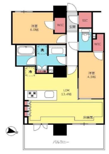 リーフィアタワー海老名アクロスコート 17階 間取り図