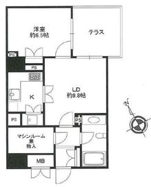 ペアシティルネッサンス 13階 間取り図