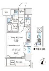パークアクシス横浜阪東橋 814 間取り図