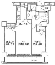 グローリオタワー横浜元町 12階 間取り図