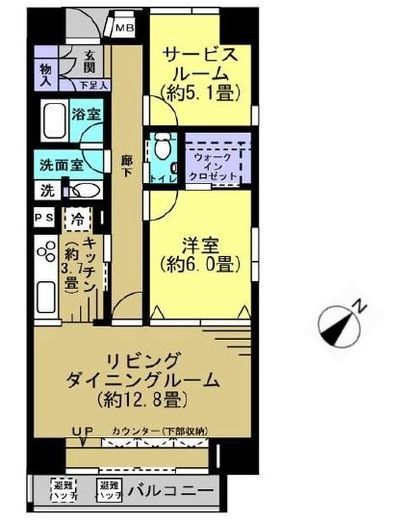 グランドメゾン築地 3階 間取り図