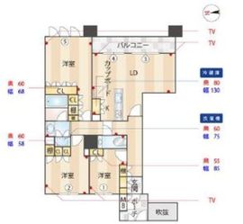 ディアナコート恵比寿 9階 間取り図