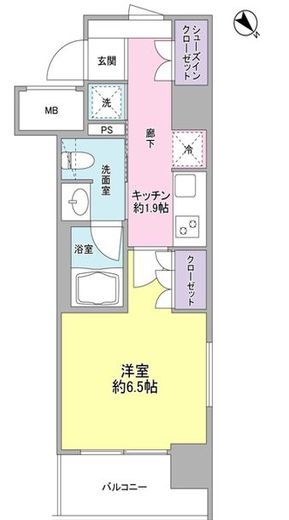ルメイユ横浜関内 405 間取り図