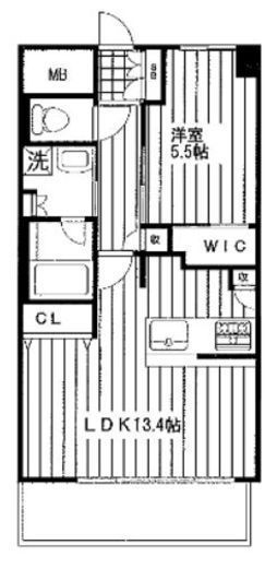 フロール横浜三ツ沢 4階 間取り図