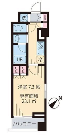 ビイルーム横濱関内 206 間取り図