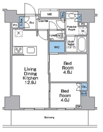 ルフォンプログレ渋谷ヒルトップ 1705 間取り図