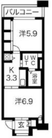 シティコート目黒 2-211 間取り図