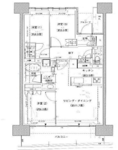 HARUMI FLAG SEA VILLAGE (晴海フラッグ シーヴィレッジ) 12階 間取り図