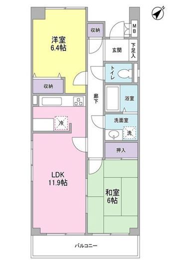 プロスパー世田谷 A201 間取り図