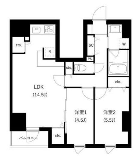 WHARF駒込 1102 間取り図