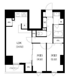 WHARF駒込 1202 間取り図