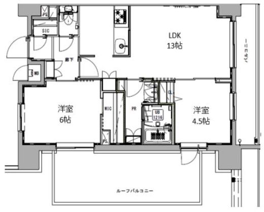 S-RESIDENCE王子Nord (エスレジデンス王子ノール) 1202 間取り図