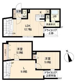 LiveFlat戸越 (ライブフラット戸越) 102 間取り図