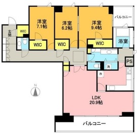 パークハウス麻布霞町 4階 間取り図