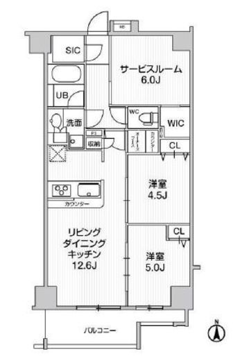 Weave Place KunitachiⅡ (ウィーヴプレイス国立Ⅱ) 402 間取り図
