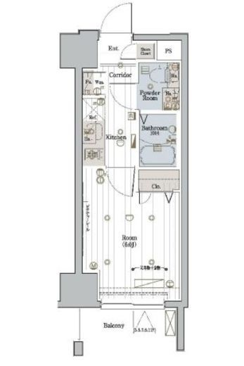 メイクスデザイン川崎Ⅱ 8階 間取り図