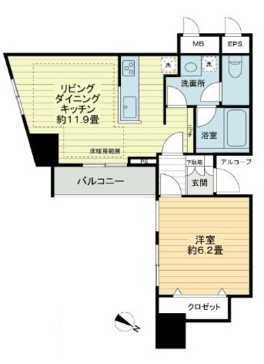 カテリーナ代々木プレイス 6階 間取り図