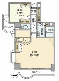 朝日マンション駒場 6階 間取り図