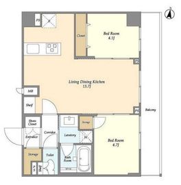 リテラス日暮里 202 間取り図