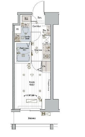 メイクスデザイン川崎Ⅱ 8階 間取り図