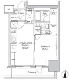 ザ・パークハビオ亀戸 1304 間取り図