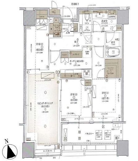 白金ザ・スカイ 32階 間取り図