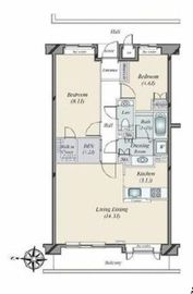 赤坂アパートメント 5F1 間取り図