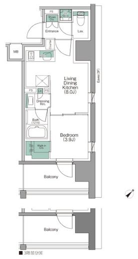 ザ・パークハビオ行徳駅前 301 間取り図